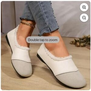 Women's Cream Fur Lined Slip-On Ortho Shoes. Size 39. Size 7-7.5